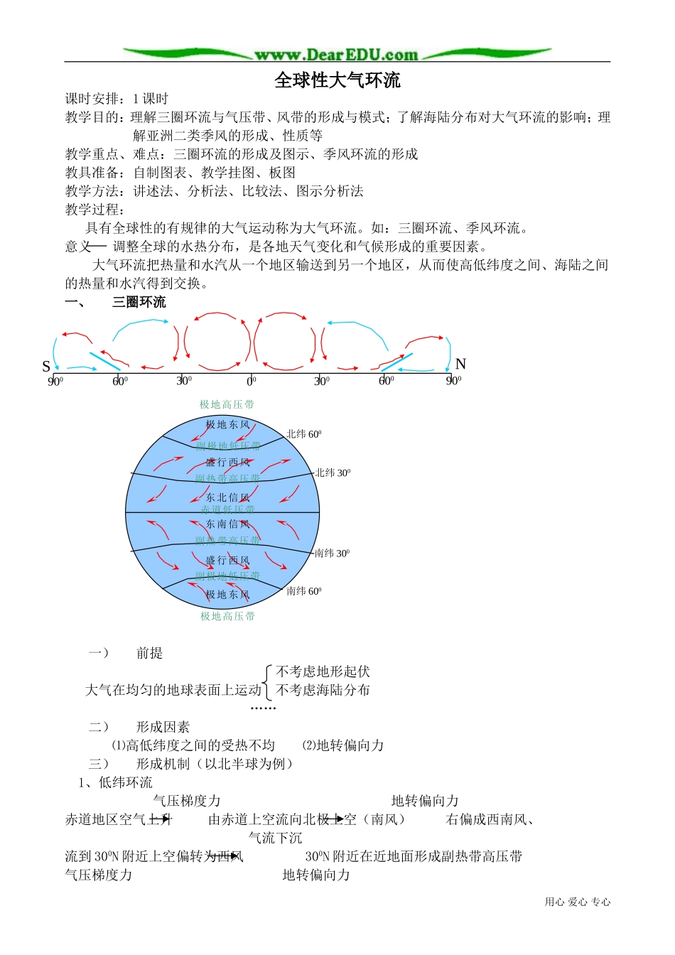 高中地理必修上册全球性大气环流0_第1页