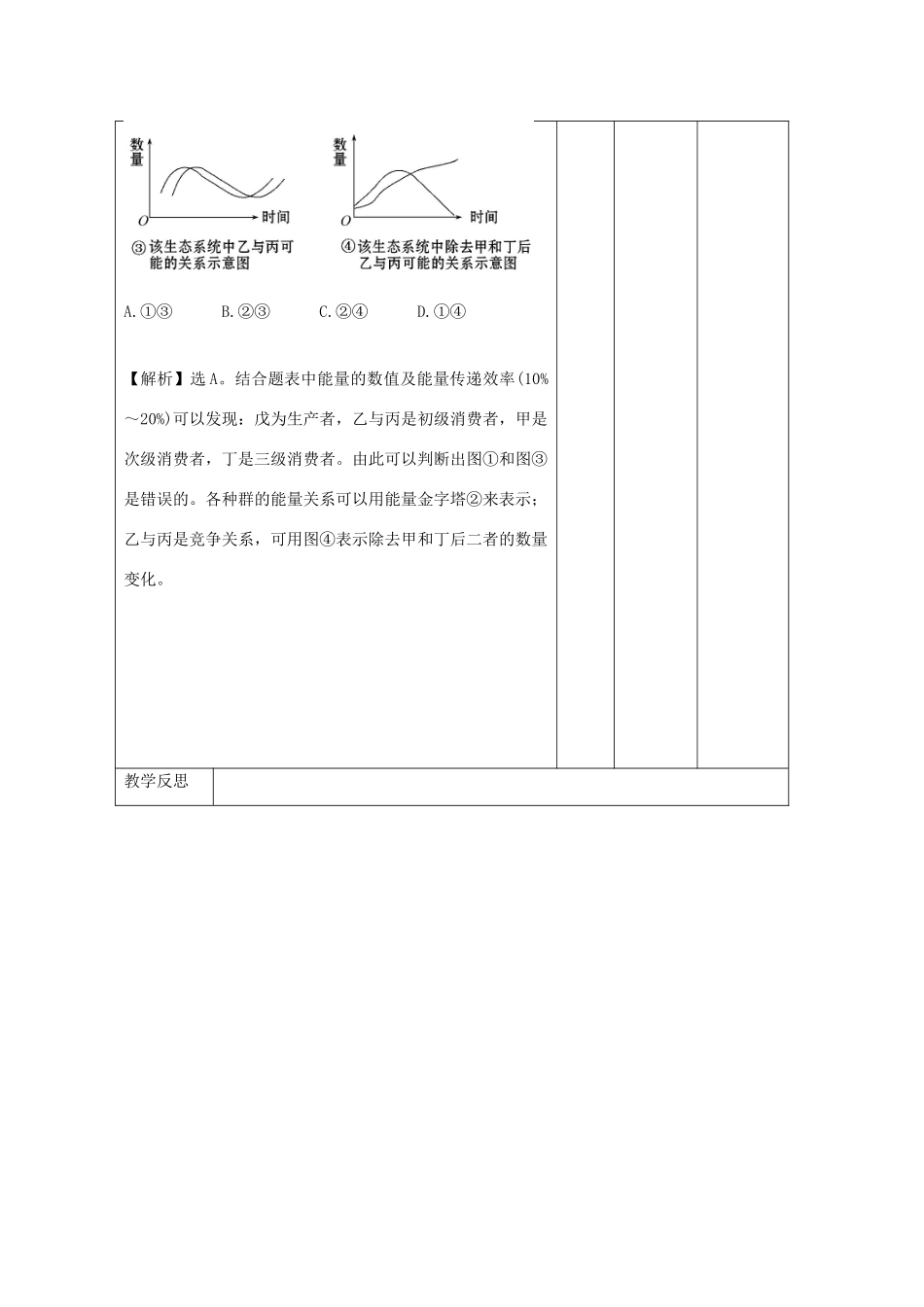 高中生物 第5章 生态系统及其稳定性 5.2 生态系统的能量流动（练习课）教案 新人教版必修3-新人教版高二必修3生物教案_第3页