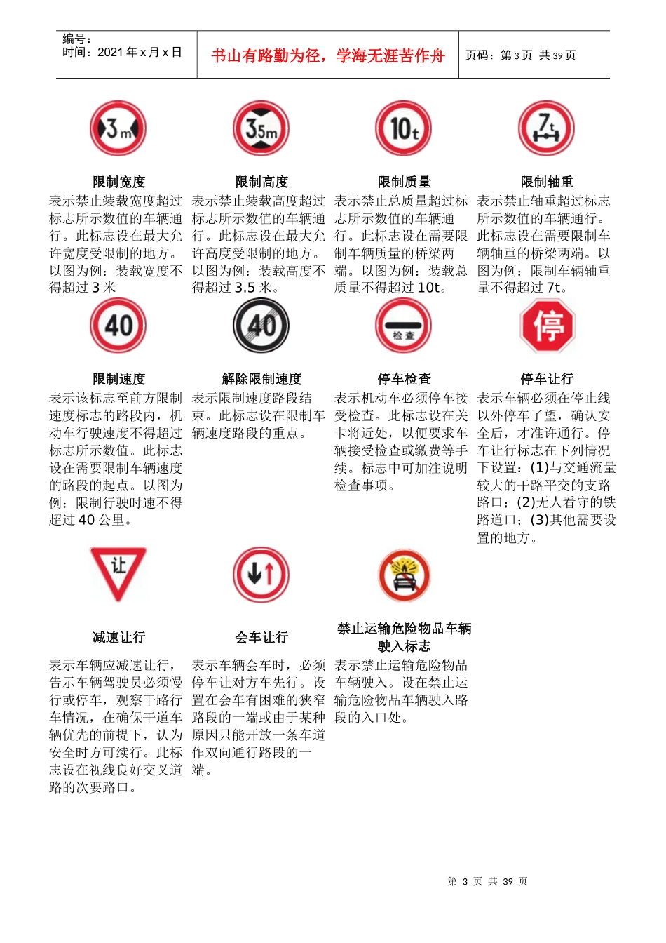 交通标志图片_第3页