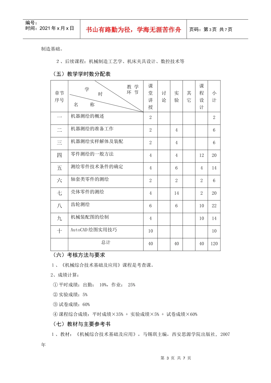 《机械综合技术基础及应用》课程教学大纲_第3页