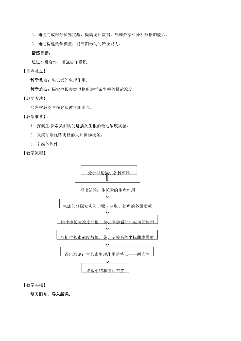 北京市房山区房山中学高二生物 第一章 第2节《生长素的生理作用》教案 浙教版必修3_第2页
