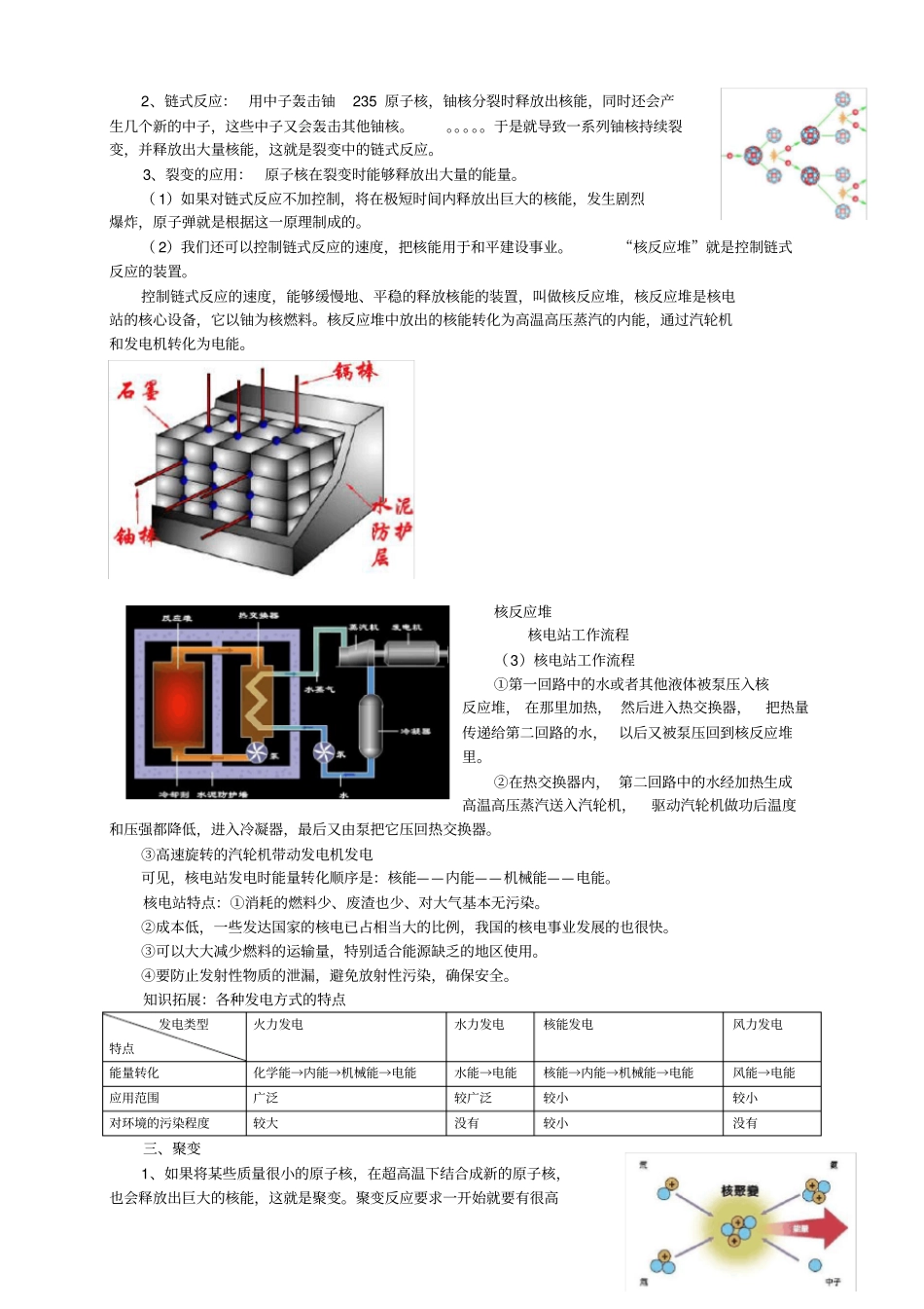 新人版九年级物理第章能源及可持续发展知识点全面总结_第3页