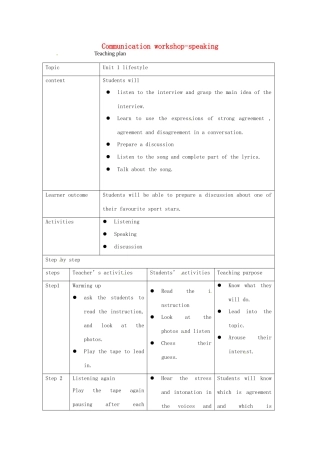 高中英语 Unit2 Heroes Communication Worshop教案 北师大版必修1-北师大版高一必修1英语教案