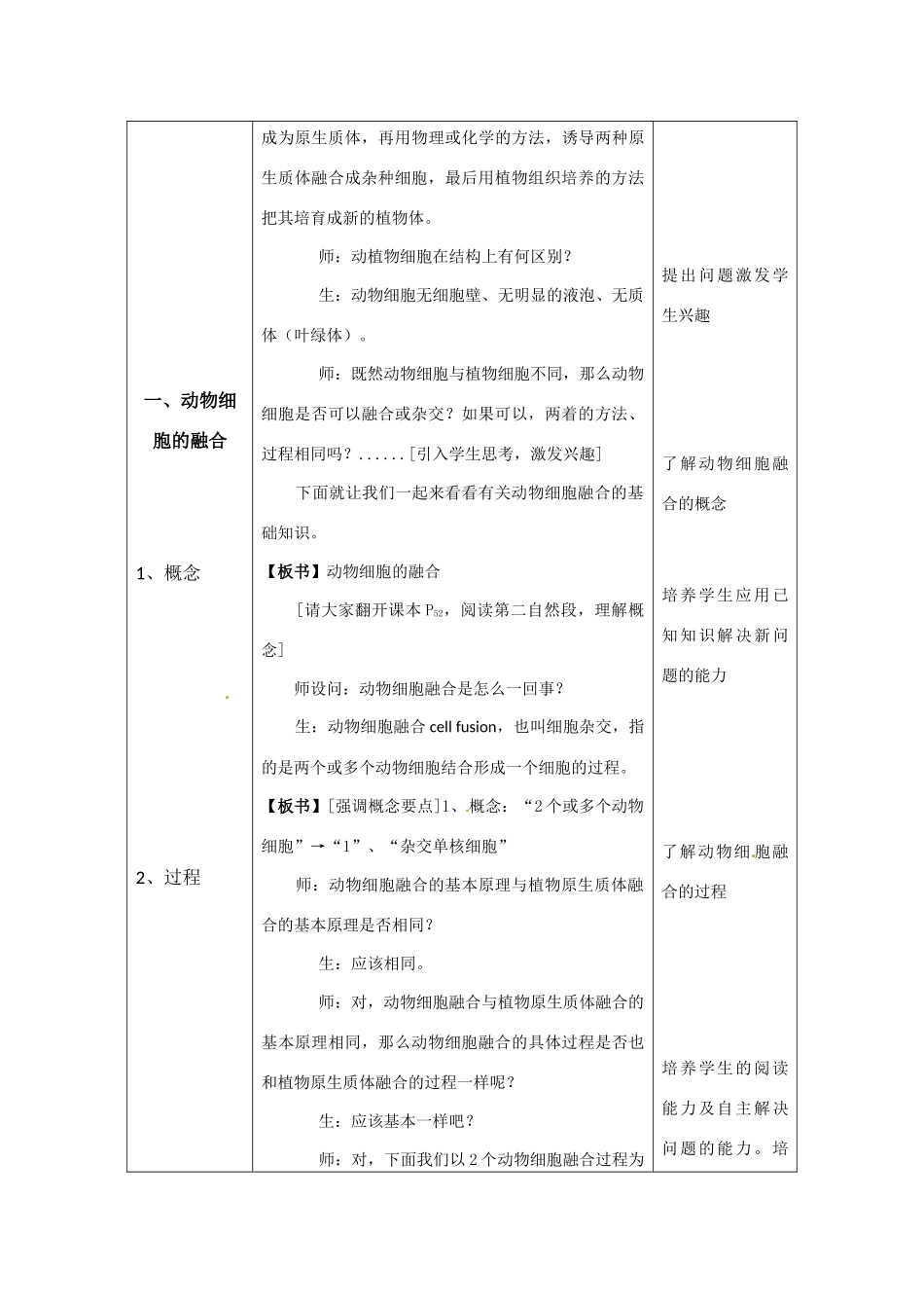 高中生物： 123 细胞融合技术（教案）中图版选修3_第2页