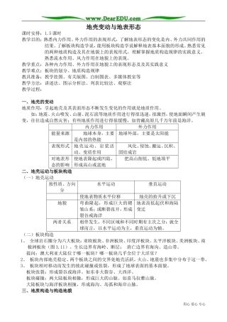 高中地理必修上册地壳变动与地表形态