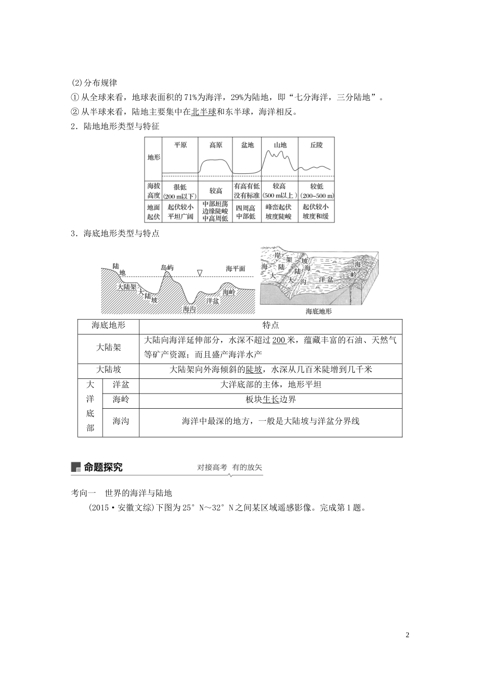 （鲁京津琼）高考地理大一轮复习 区域地理 第一章 世界地理 第33讲 世界地理概况教案（含解析）新人教版-新人教版高三全册地理教案_第2页
