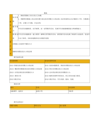 七年级数学上册《数轴》教案1 华东师大版