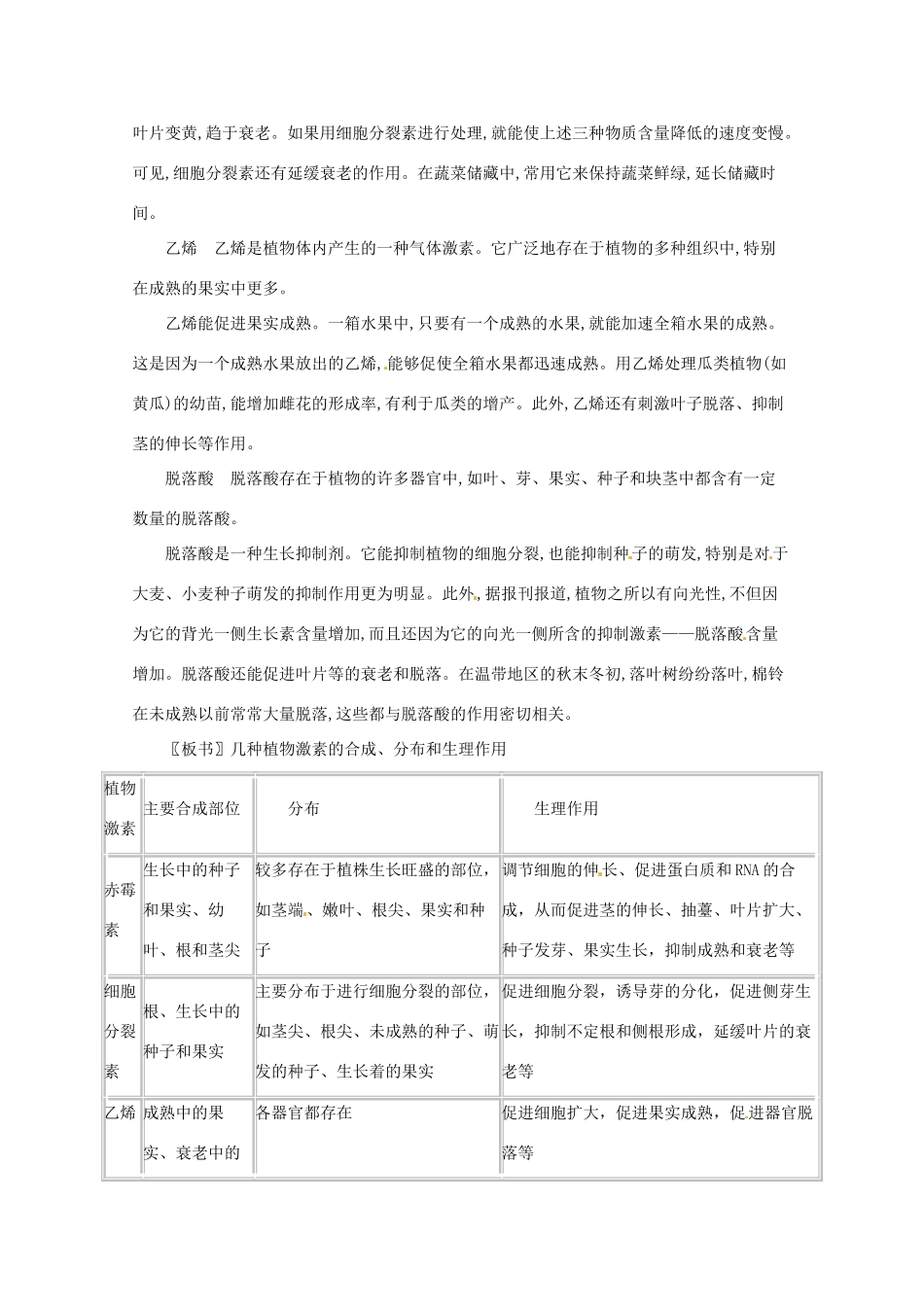 高中生物 3.3《其他植物激素》教案（1） 新人教版必修3_第2页