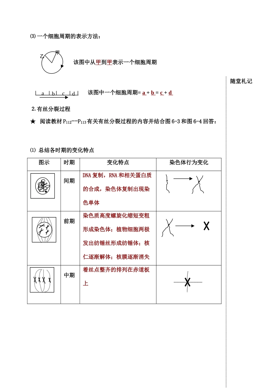 高中生物 第六章细胞的生命历程第一节细胞增殖教案 新人教版必修1_第2页