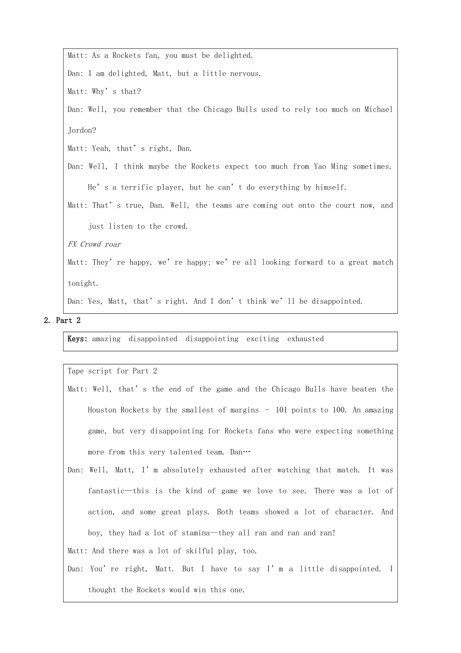 高中英语 Module 1 Basketball-Period 5练习 外研版选修7_第2页