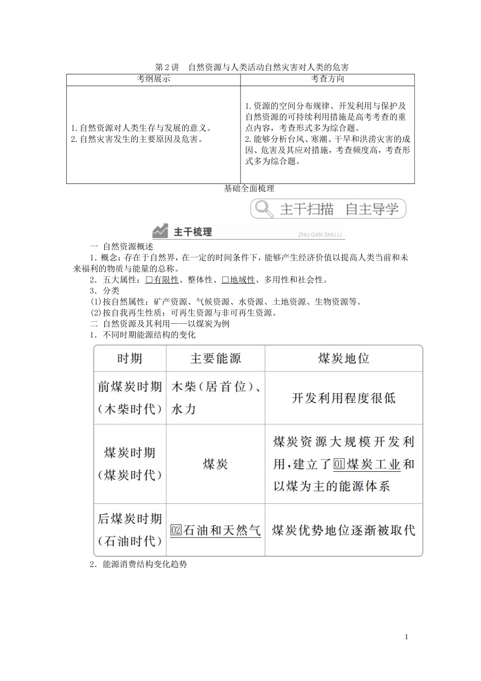 高考地理一轮复习 第4章 自然地理环境对人类活动的影响 第2讲 自然资源与人类活动自然灾害对人类的危害教案（含解析）湘教版必修1-湘教版高三必修1地理教案_第1页