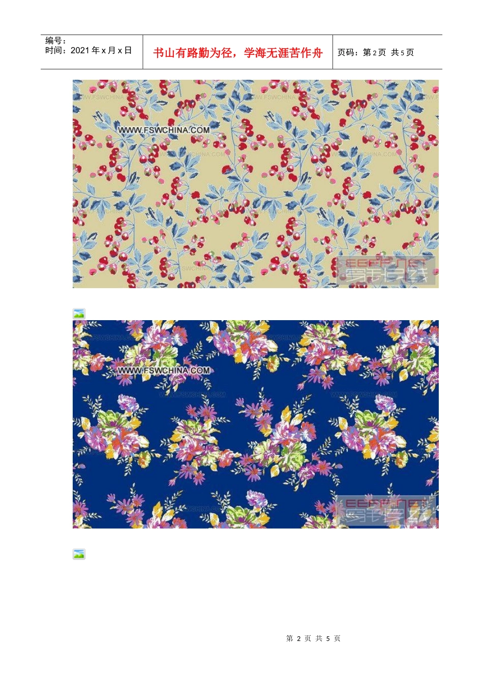 XXXX最新春夏服装面料流行花样图案_第2页