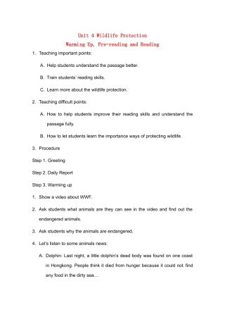 高中英语 Unit4 Warming Up,Pre-reading and Reading教案 新人教版必修2