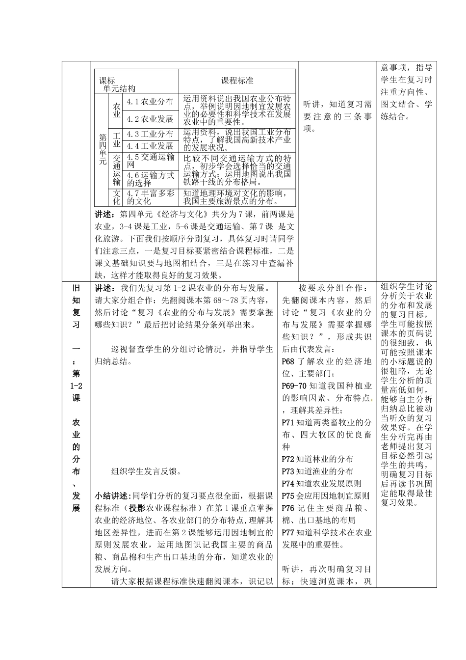 山东省冠县武训高级中学八年级地理上册 第四章 单元复习教案 商务星球版_第2页