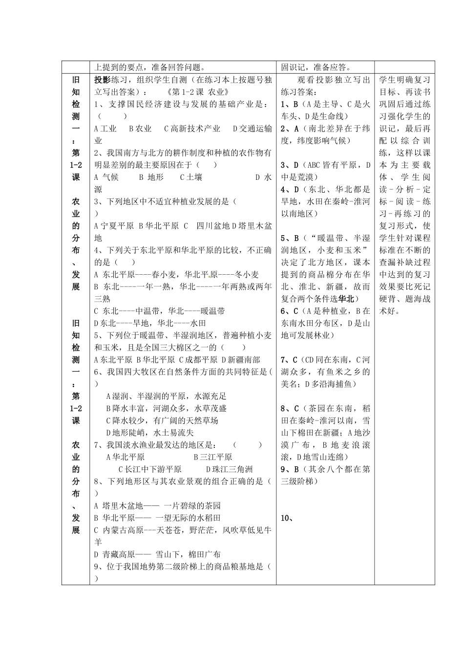 山东省冠县武训高级中学八年级地理上册 第四章 单元复习教案 商务星球版_第3页