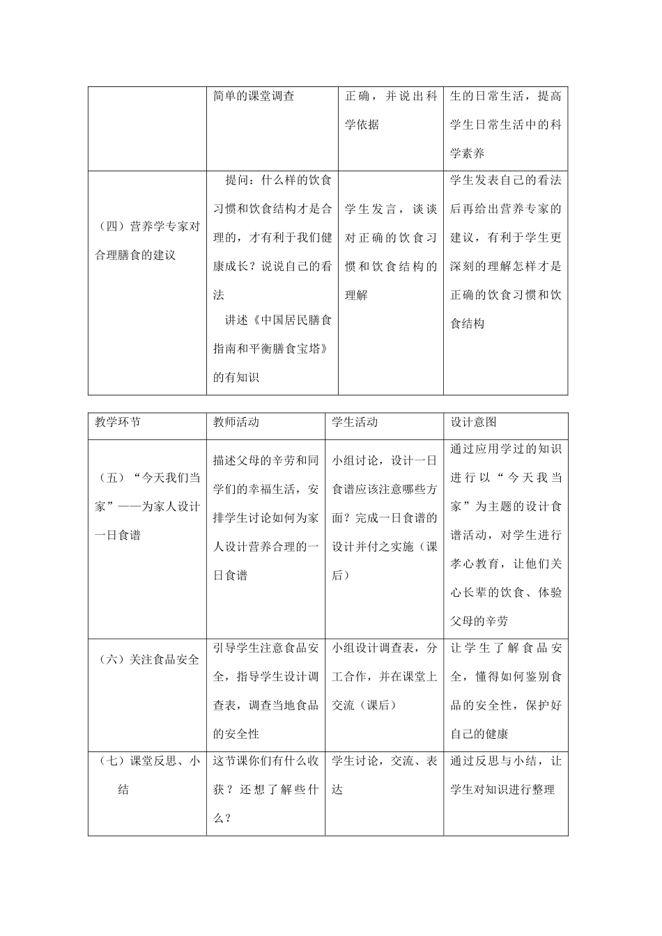 七年级生物下册《9.3 膳食指南与食品安全》（第一课时）教案 苏教版_第2页