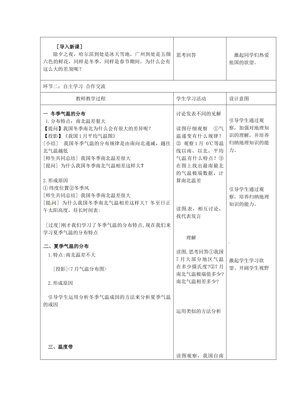 山东省临沭县第三初级中学八年级地理上册《2.2气候多样 季风显著》教案一_第2页
