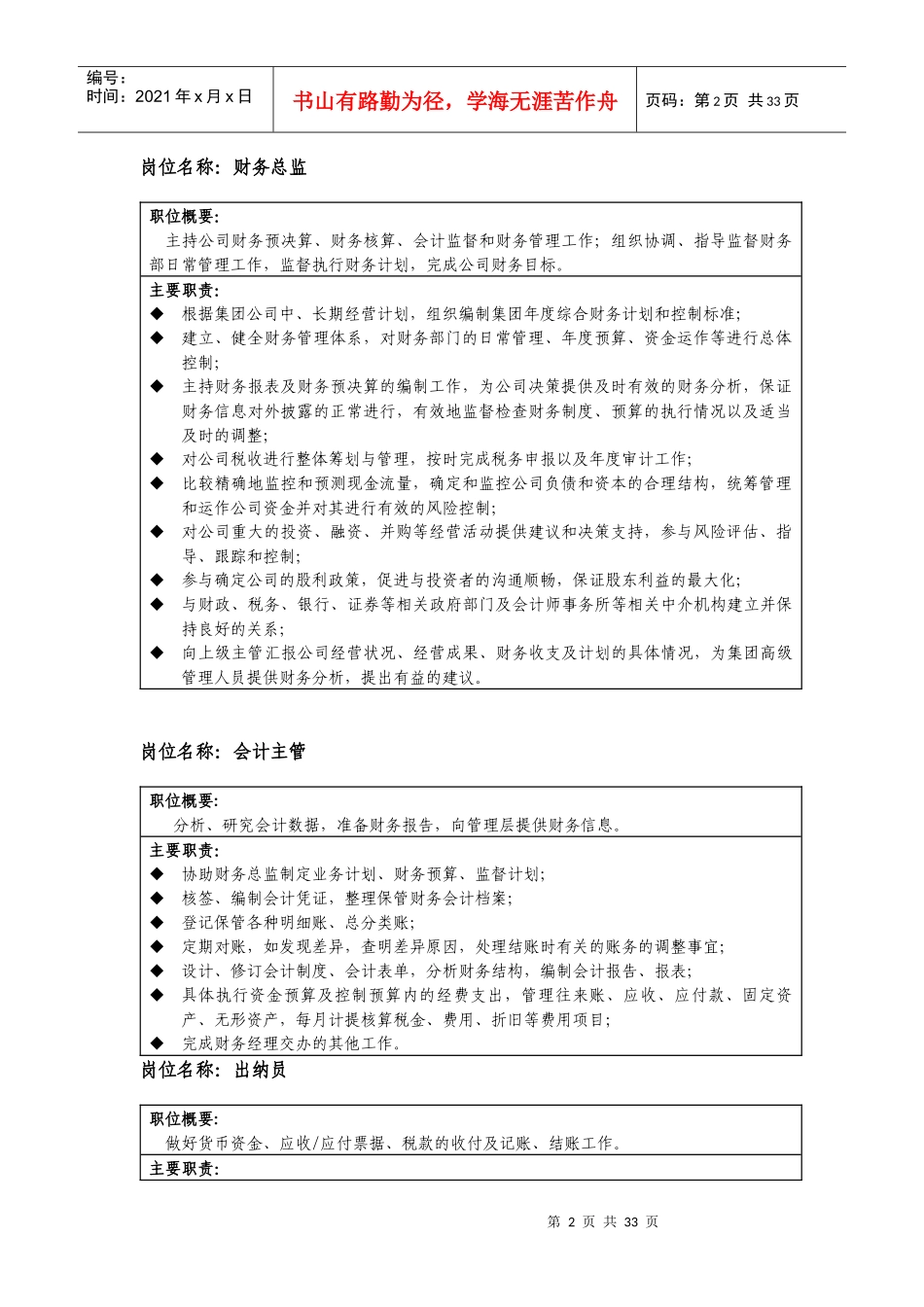 C13OT电子科技股份有限公司岗位职责书_第2页