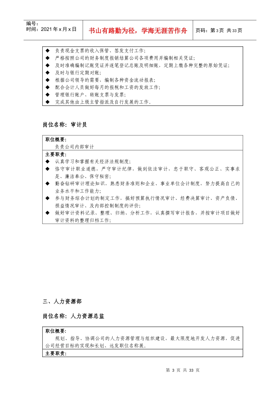 C13OT电子科技股份有限公司岗位职责书_第3页