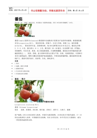 健康必读-番茄 含有类阿司匹林 防治心血管病 具有抗癌功效