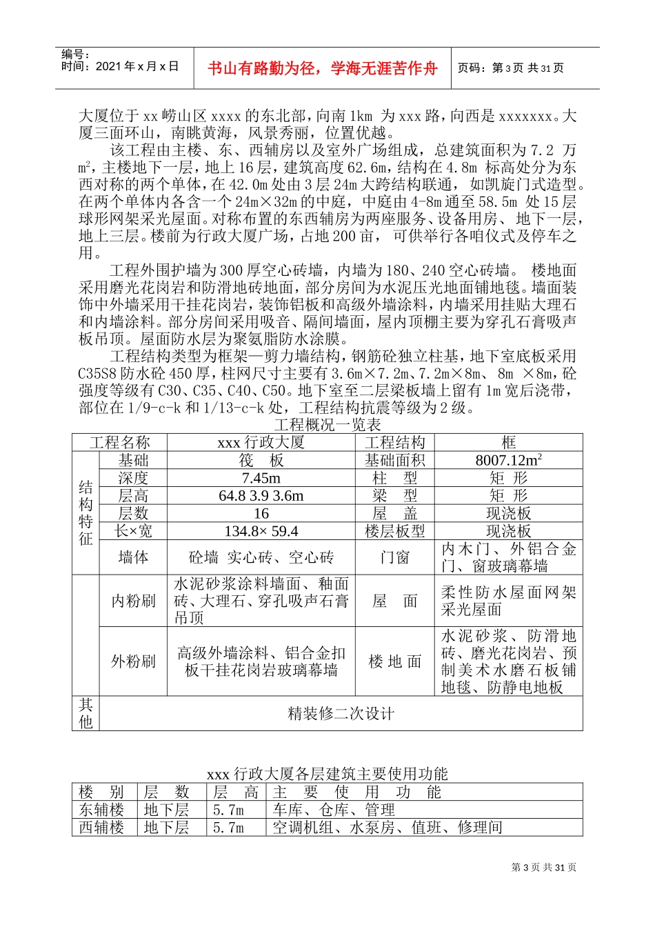 xx行政大厦施工组织设计(DOC59页)_第3页