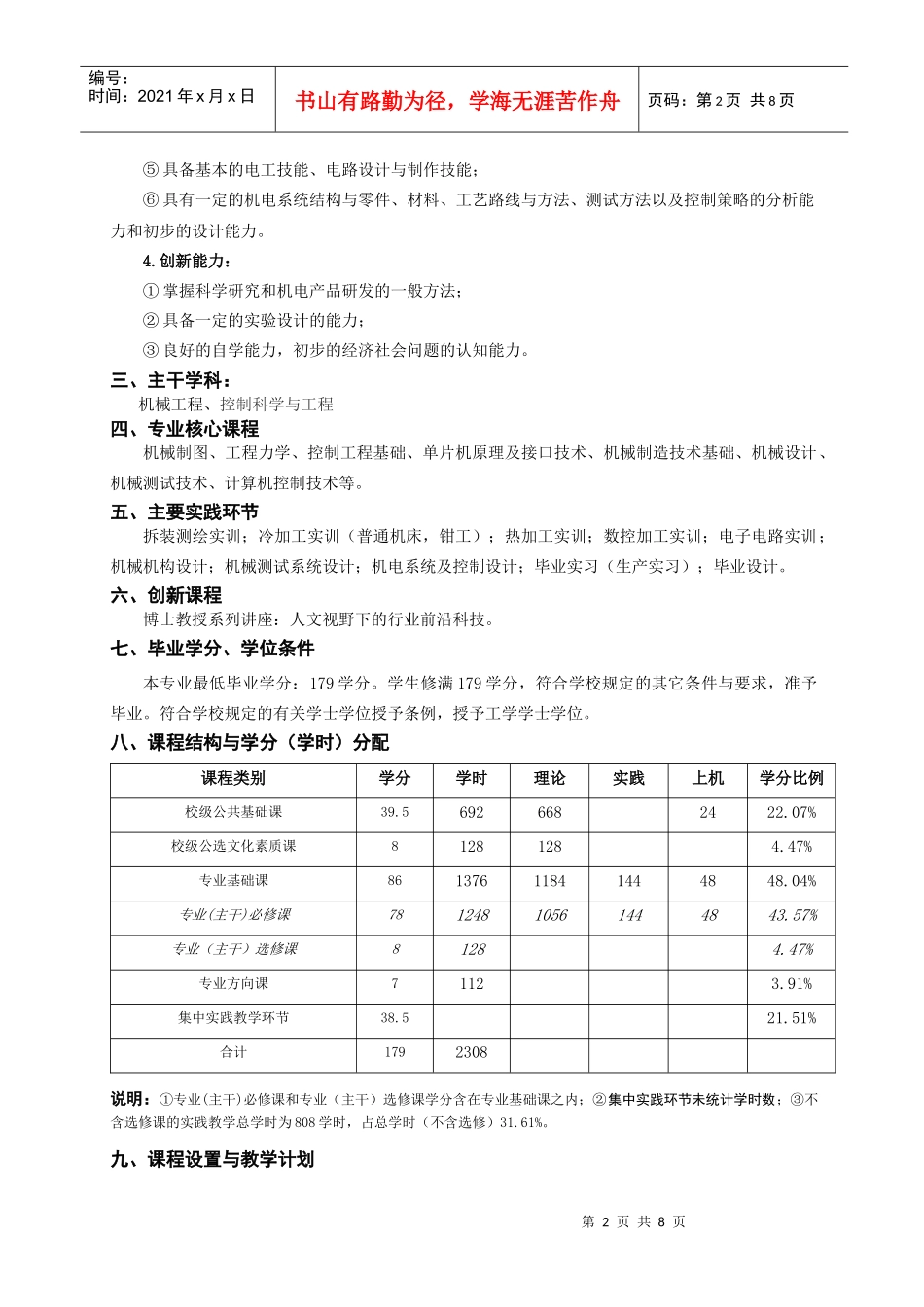 XXXX级机械电子工程(定4)_第2页