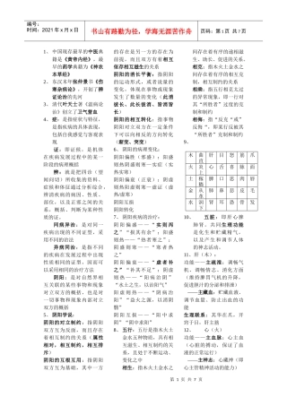 中医药基础重点总结