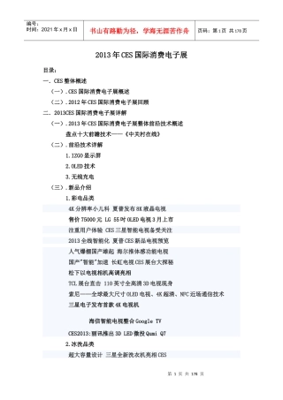 XXXX年CES国际消费电子展