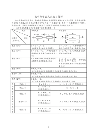 初中物理电学知识点总结(最新最全)