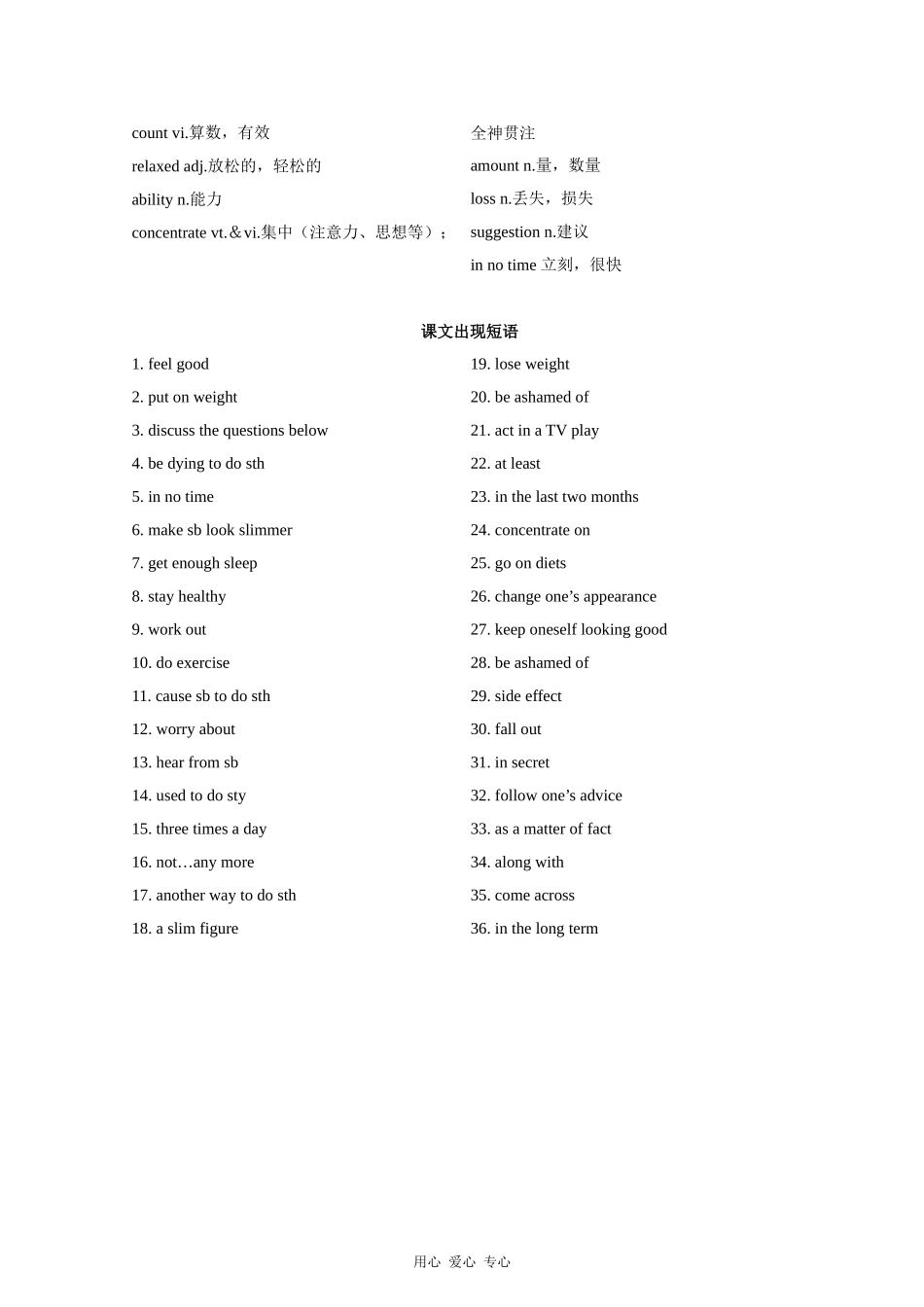 高三英语一轮复习教案 Unit3 looking good,feeling good（牛津译林版必修1）_第2页