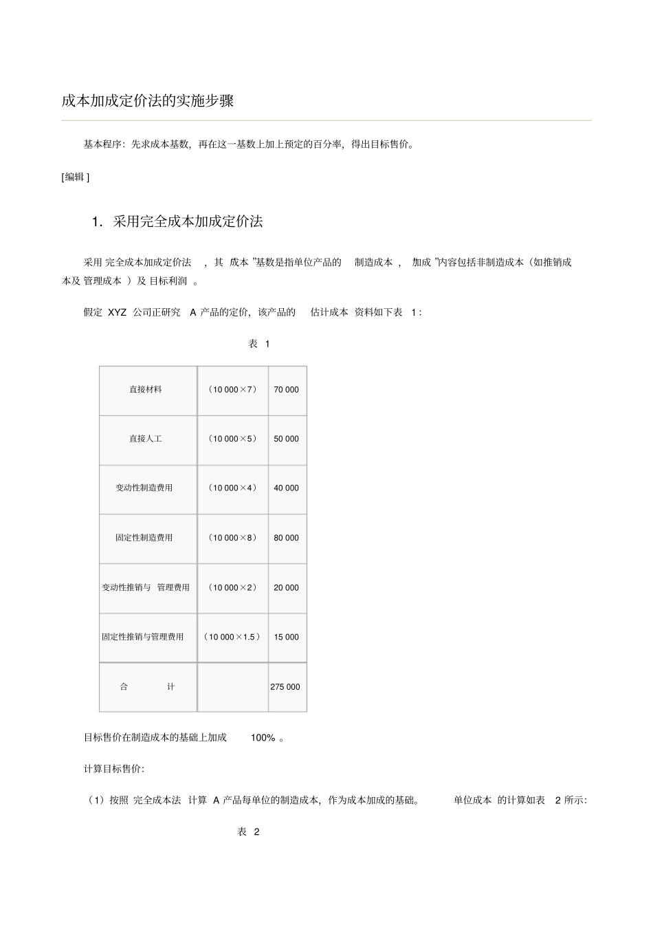 成本加成定价法的实施步骤.doc_第1页