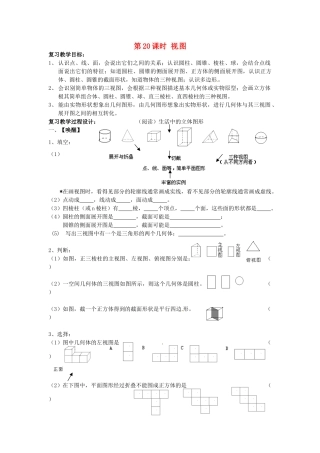 山东省日照市东港实验学校九年级数学总复习 第20课时 视图教案 新人教版