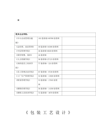 包装印刷包装工艺设计培训课程
