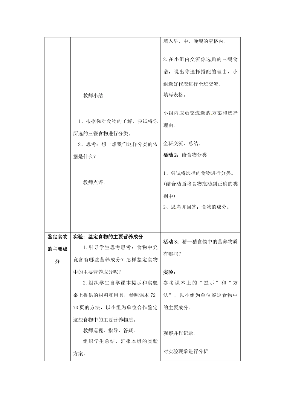 七年级生物上册 3.5.1 饮食与营养教学设计 （新版）苏科版-（新版）苏科版初中七年级上册生物教案_第2页