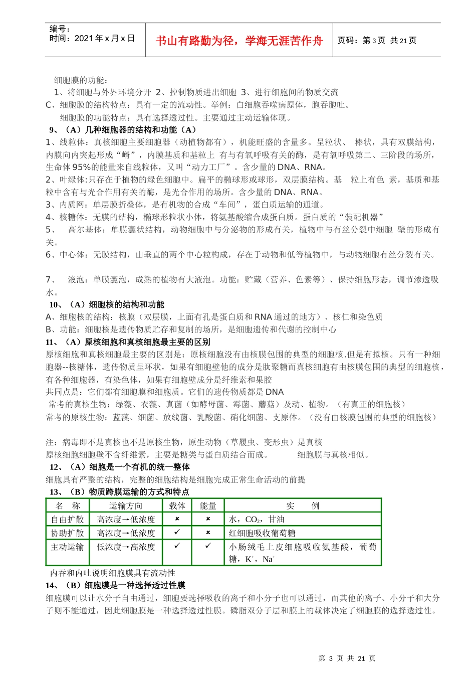 XXXX广东省学业水平生物复习资料汇总(会考必备)_第3页
