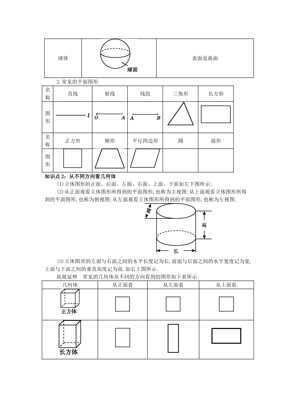七年级数学上册 第四章 4.1 几何图形 4.1.1 立体图形与平面图形备课资料教案 （新版）新人教版-（新版）新人教版初中七年级上册数学教案_第2页