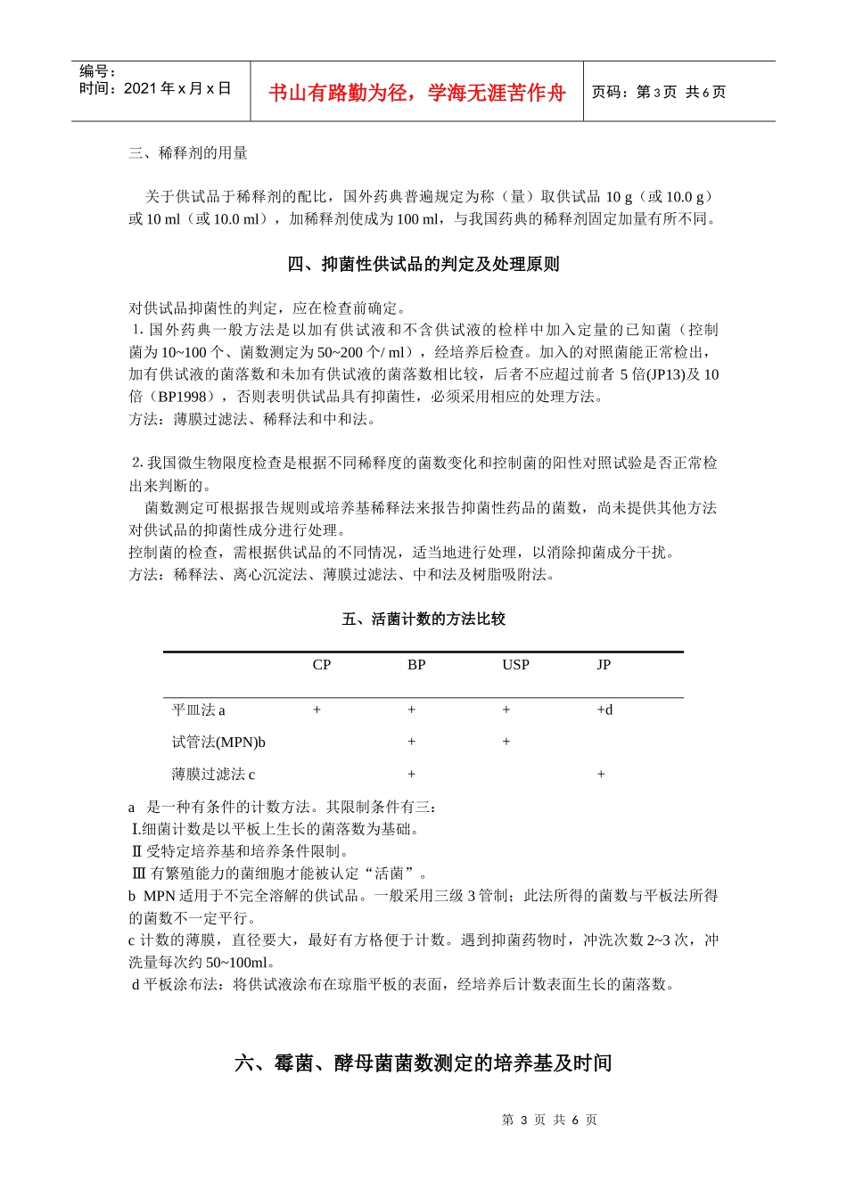 中、日、美、英四国药典有关药品微生物限度标准的比较_第3页
