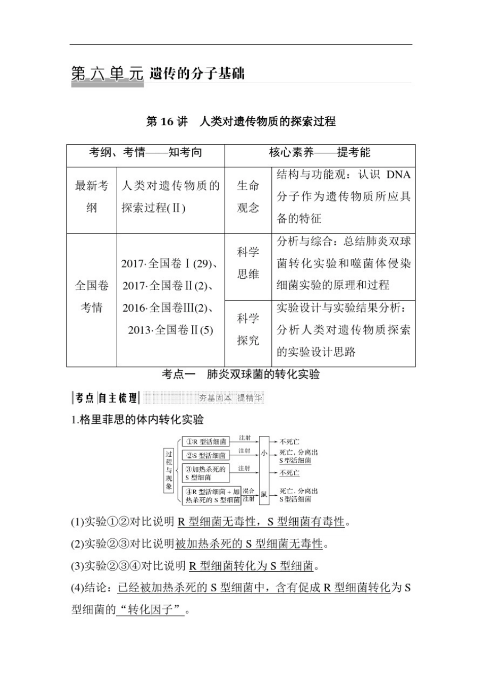 人类对遗传物质的探索过程_第1页