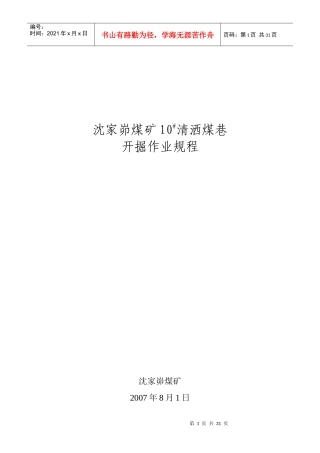 10清洒煤巷作业规程