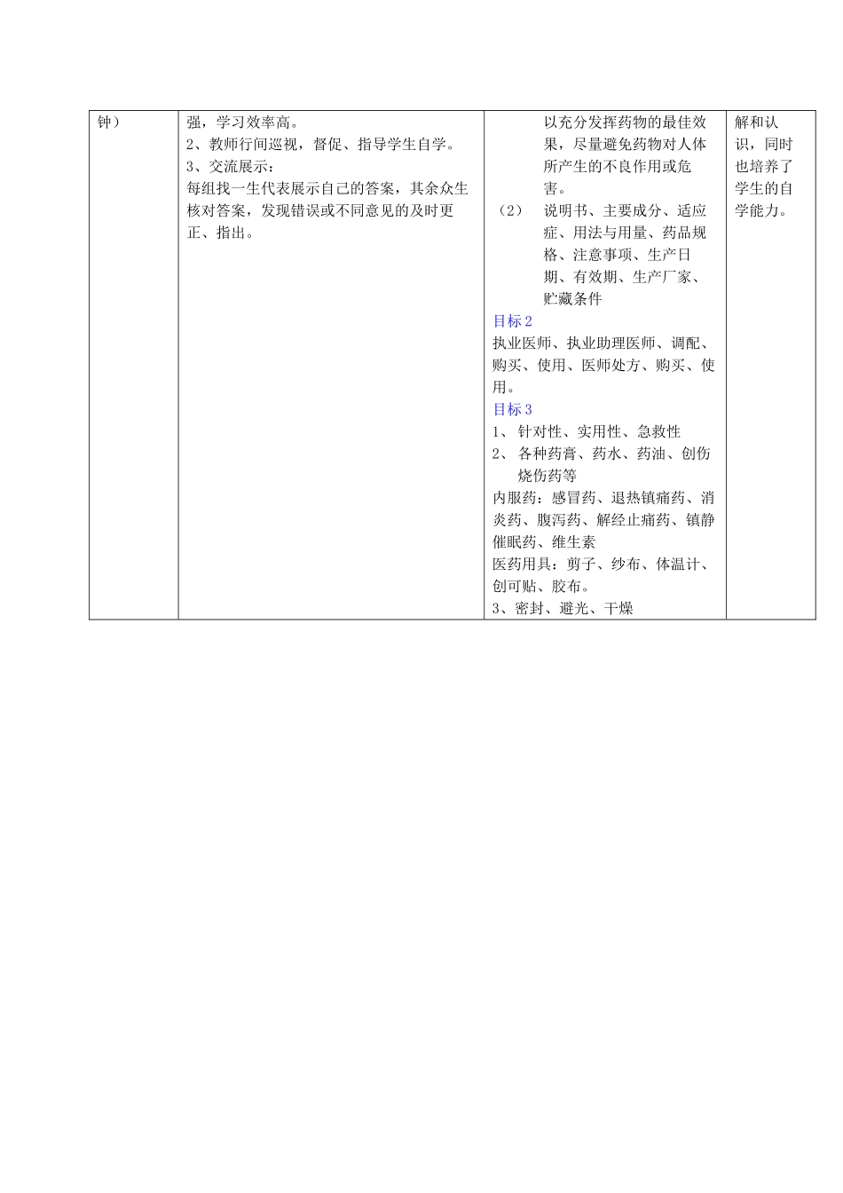 山东省枣庄市第十七中学七年级生物下册 第三节 安全用药教案 济南版_第3页