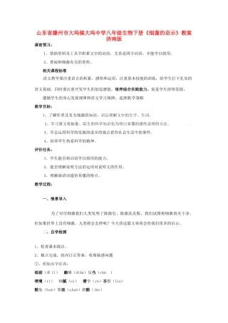 山东省滕州市大坞镇大坞中学八年级生物下册《细菌的启示》教案 济南版