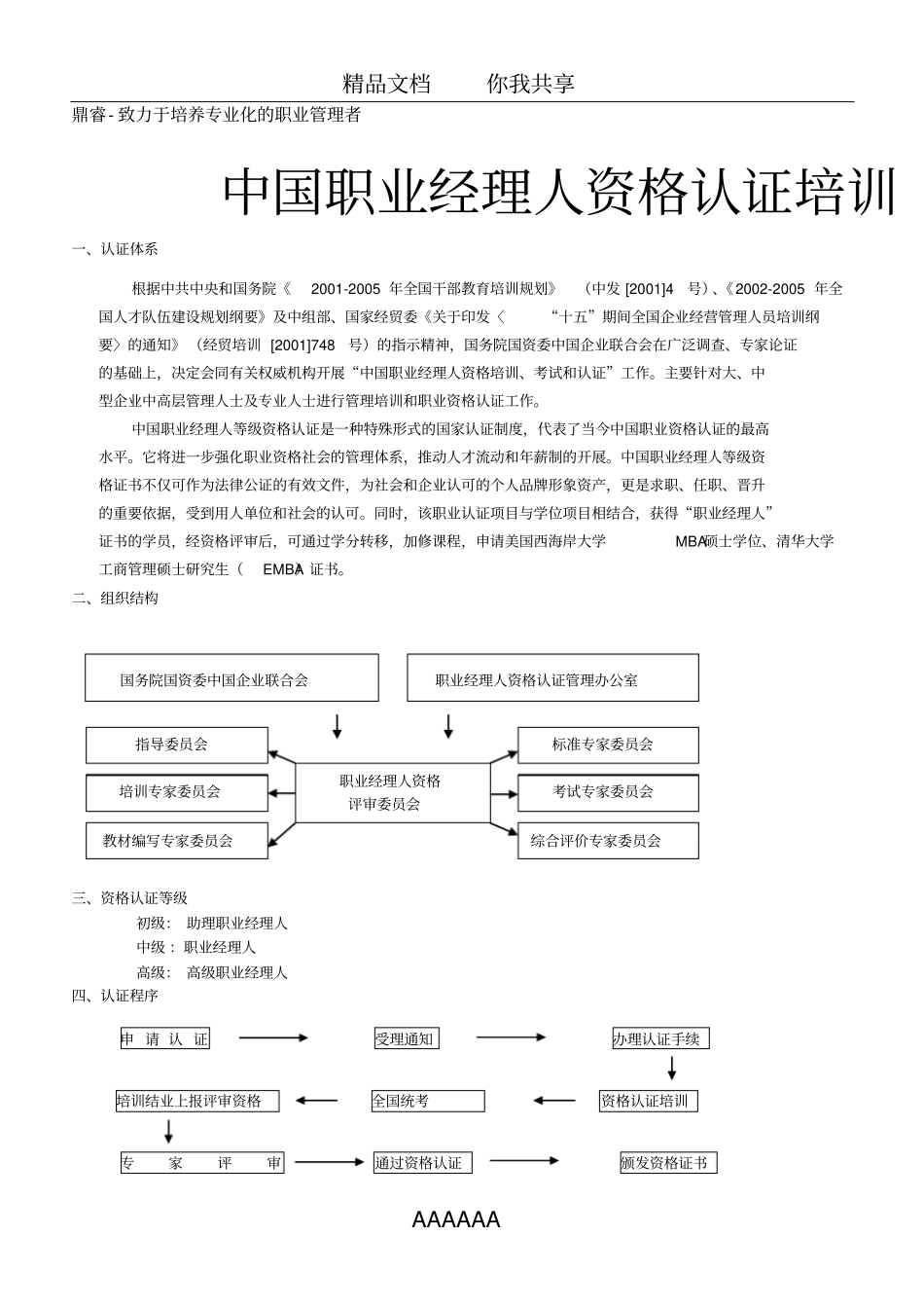 中国职业经理人认证-中级_第1页