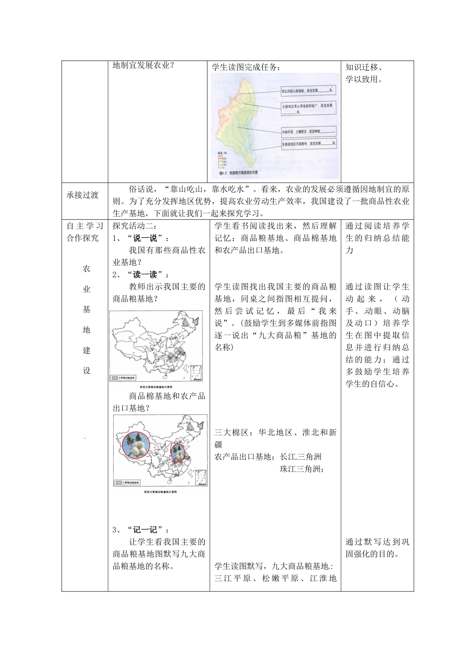 山东省枣庄市峄城区吴林街道中学八年级地理上册 4-1 因地制宜发展农业教案 商务星球版_第3页