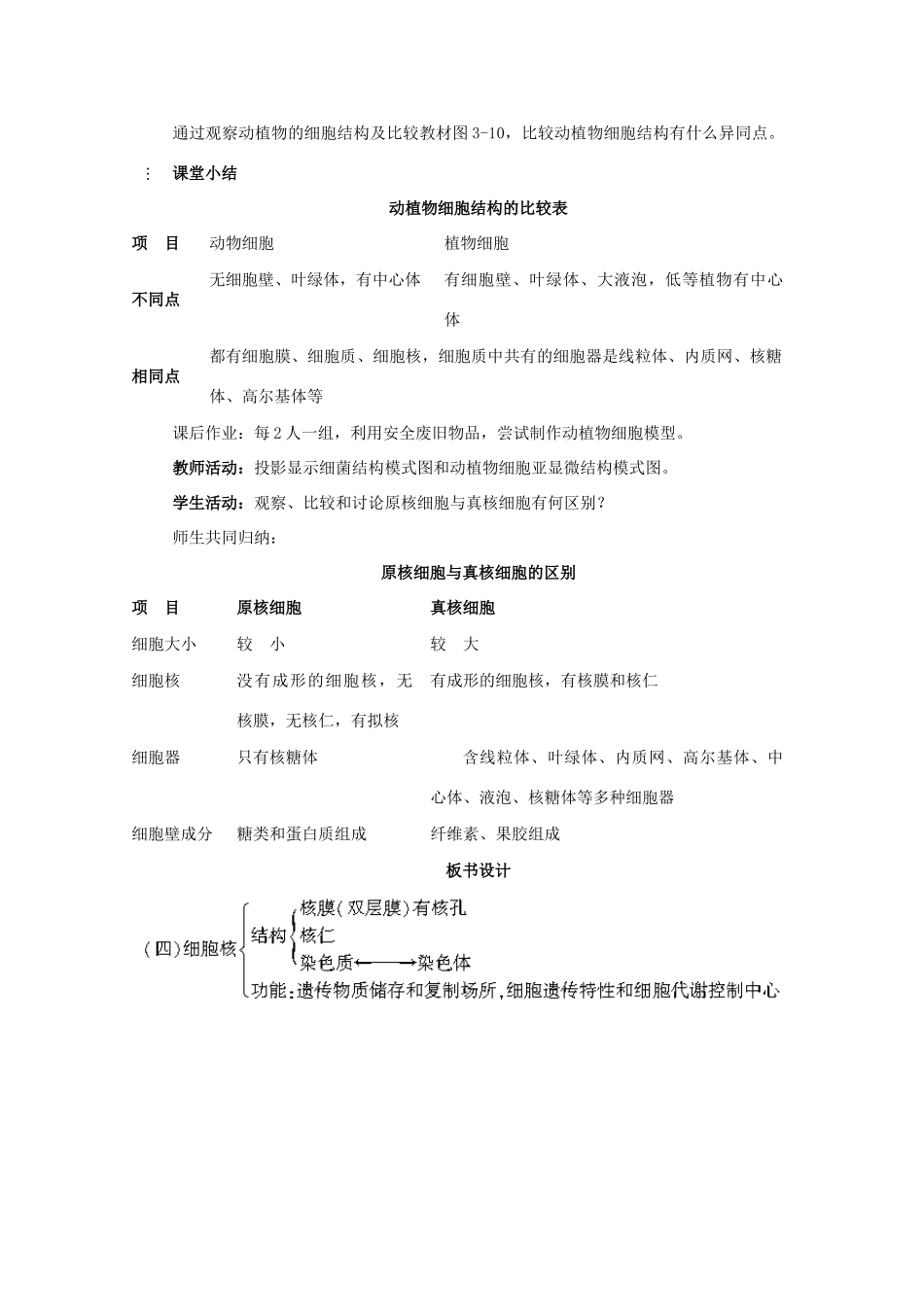 高中生物《细胞的类型和结构》教案3 苏教版必修1_第3页