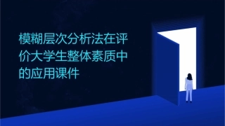 模糊层次分析法在评价大学生整体素质中的应用课件