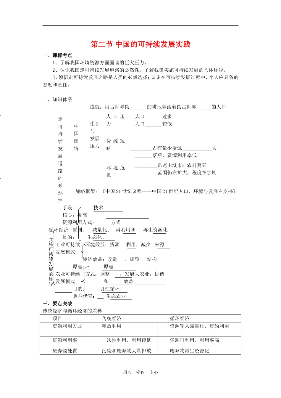高中地理6.2　中国的可持续发展实践　教案2人教版必修2_第1页