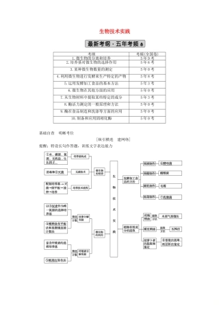 高考生物二轮复习 8 生物技术实践讲义-人教版高三全册生物教案