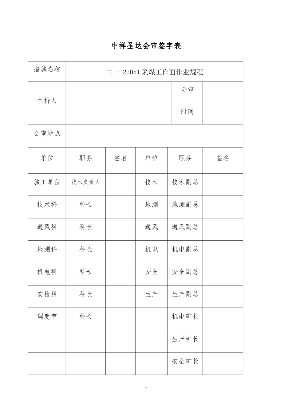 二1_22051采煤工作面作业规程_第3页