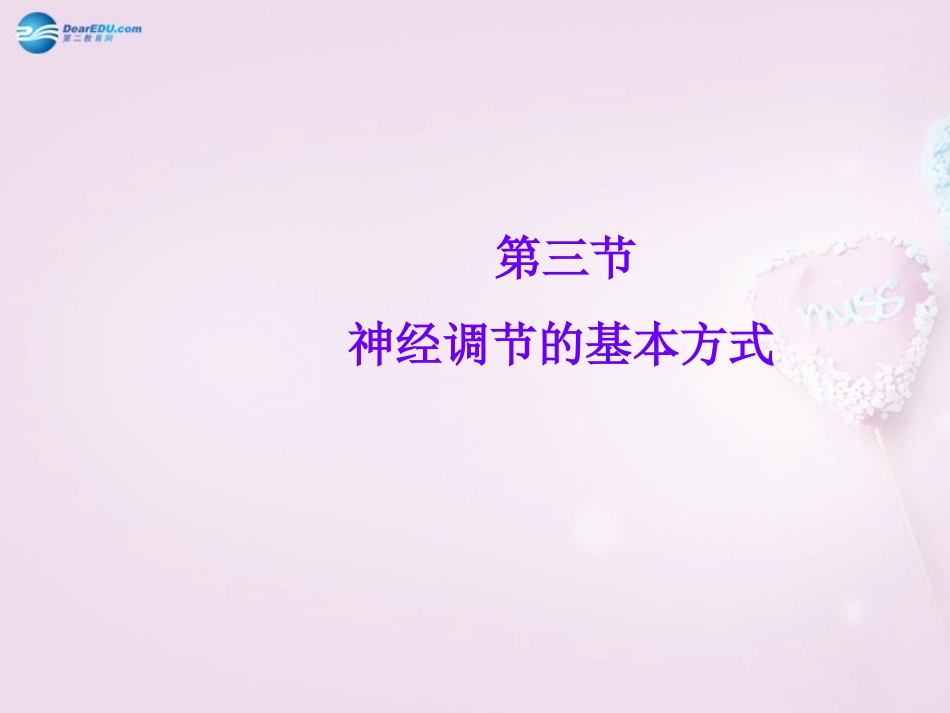 山东省泰安新泰市七年级生物下册 6.3 神经调节的基本方式课件 新人教版_第1页