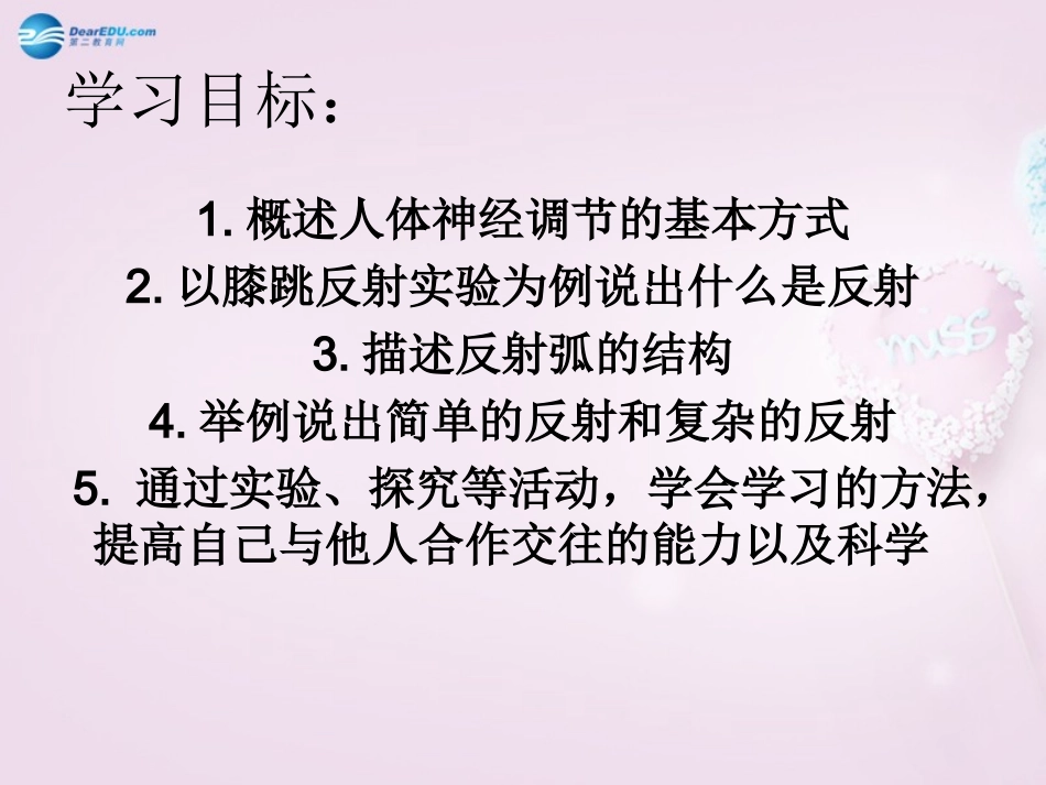 山东省泰安新泰市七年级生物下册 6.3 神经调节的基本方式课件 新人教版_第2页